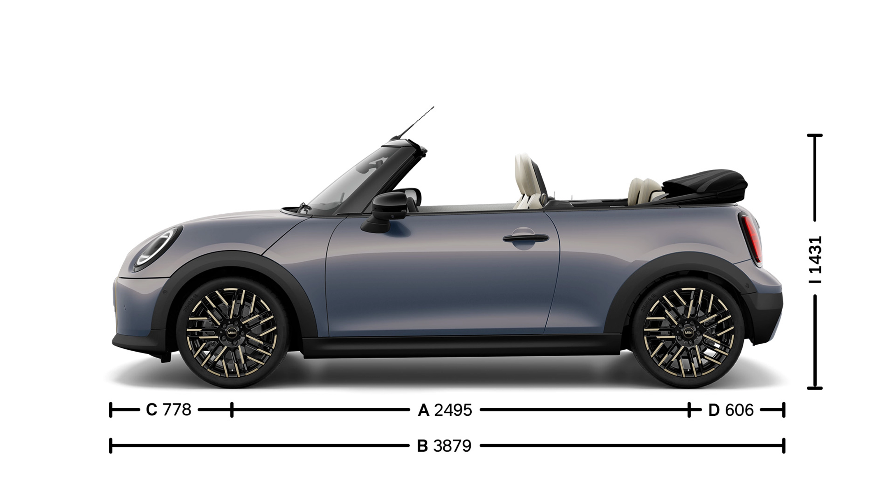 MINI Cooper Cabrio - διαστάσεις - εικόνα εισαγωγής